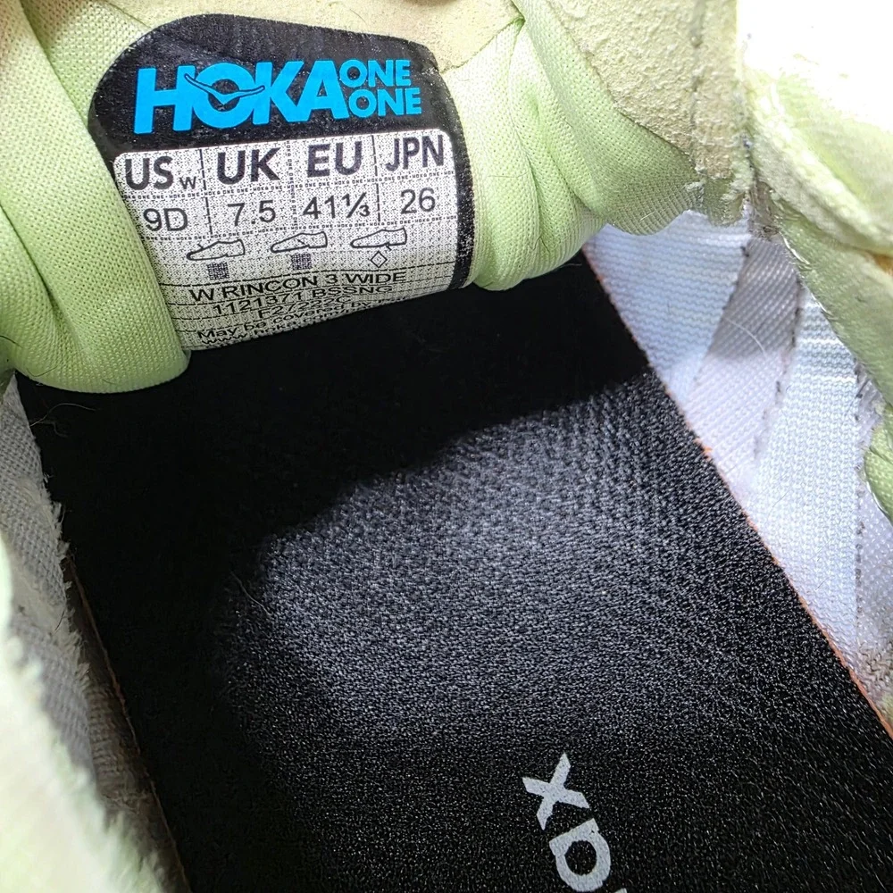 Hoka One One Rincon 3 Wide Women 9D Running Shoes Blue Green 1121371 BSSNG